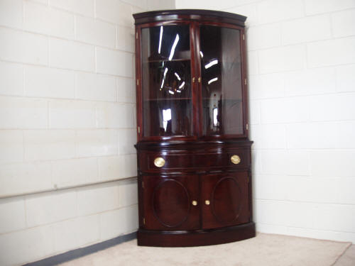 1940 S Curved Glass Corner Curio Cabinet Fs